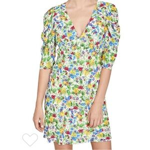 NWT SALONI Carlotta Multicolor Floral Mini Dress Fun Colorful